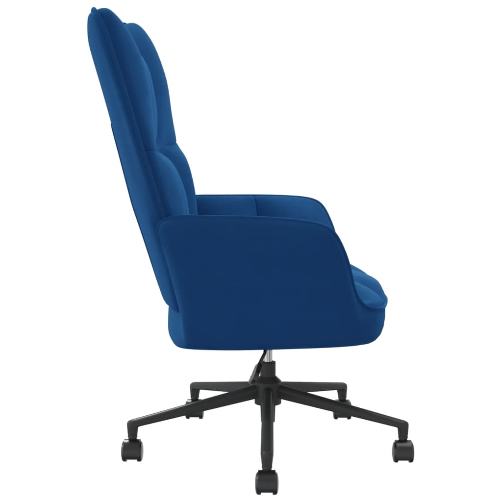 vidaXL Relaxing Chair Blue Velvet
