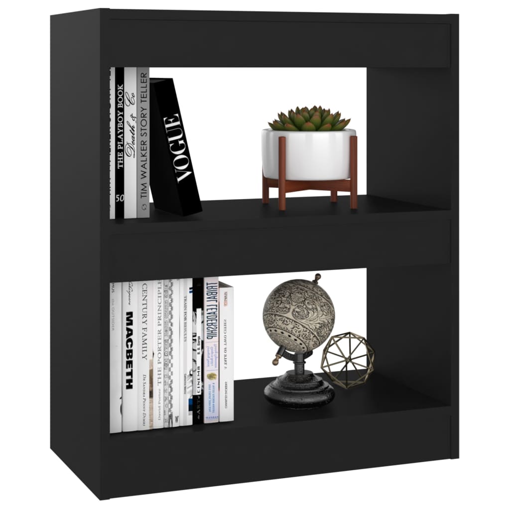 vidaXL Book Cabinet/Room Divider Black 23.6"x11.8"x28.3"