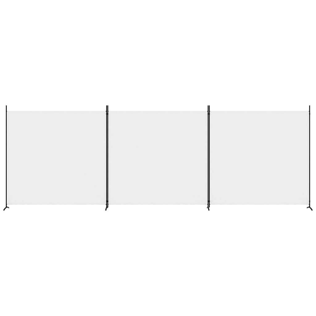 vidaXL 3-Panel Room Divider White 206.7"x70.9" Fabric