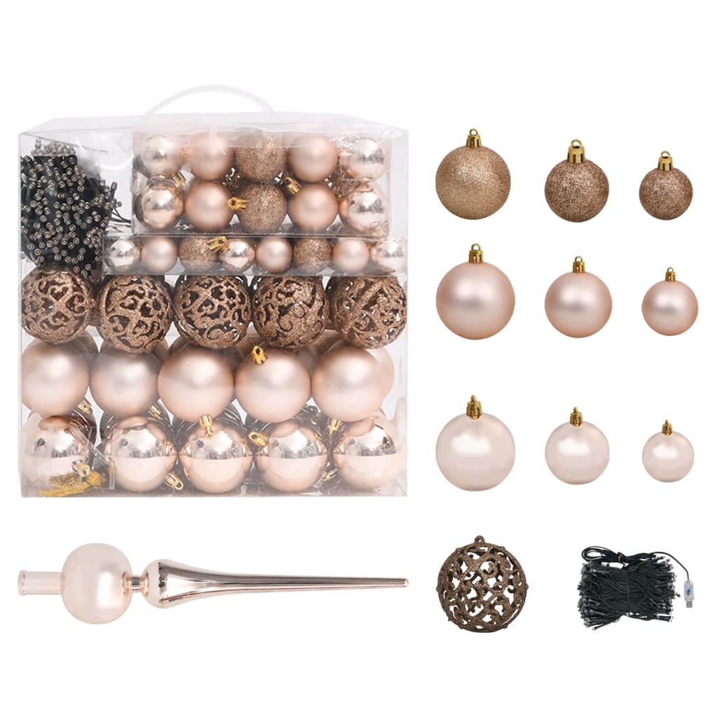 vidaXL Artificial Pre-lit Christmas Tree with Ball Set White 94.5"