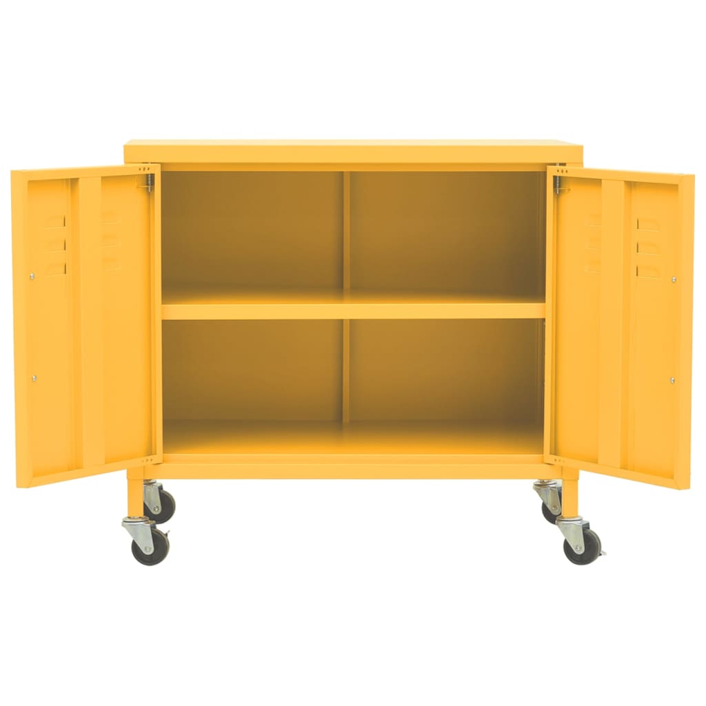 vidaXL Storage Cabinet Mustard Yellow 23.6"x13.8"x22" Steel