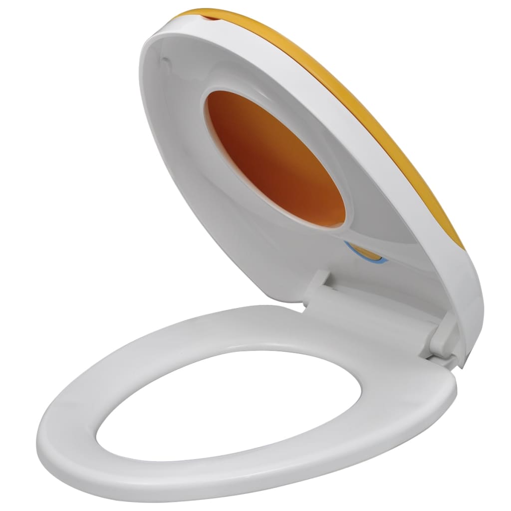 vidaXL Toilet Seats with Soft Close Lids 2 pcs Plastic White and Yellow
