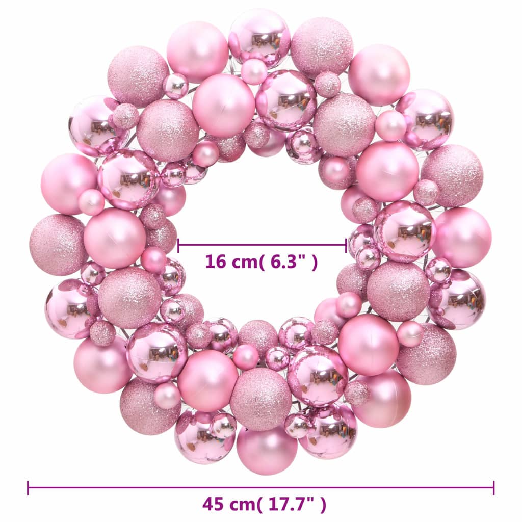 vidaXL Christmas Wreath Pink 17.7" Polystyrene