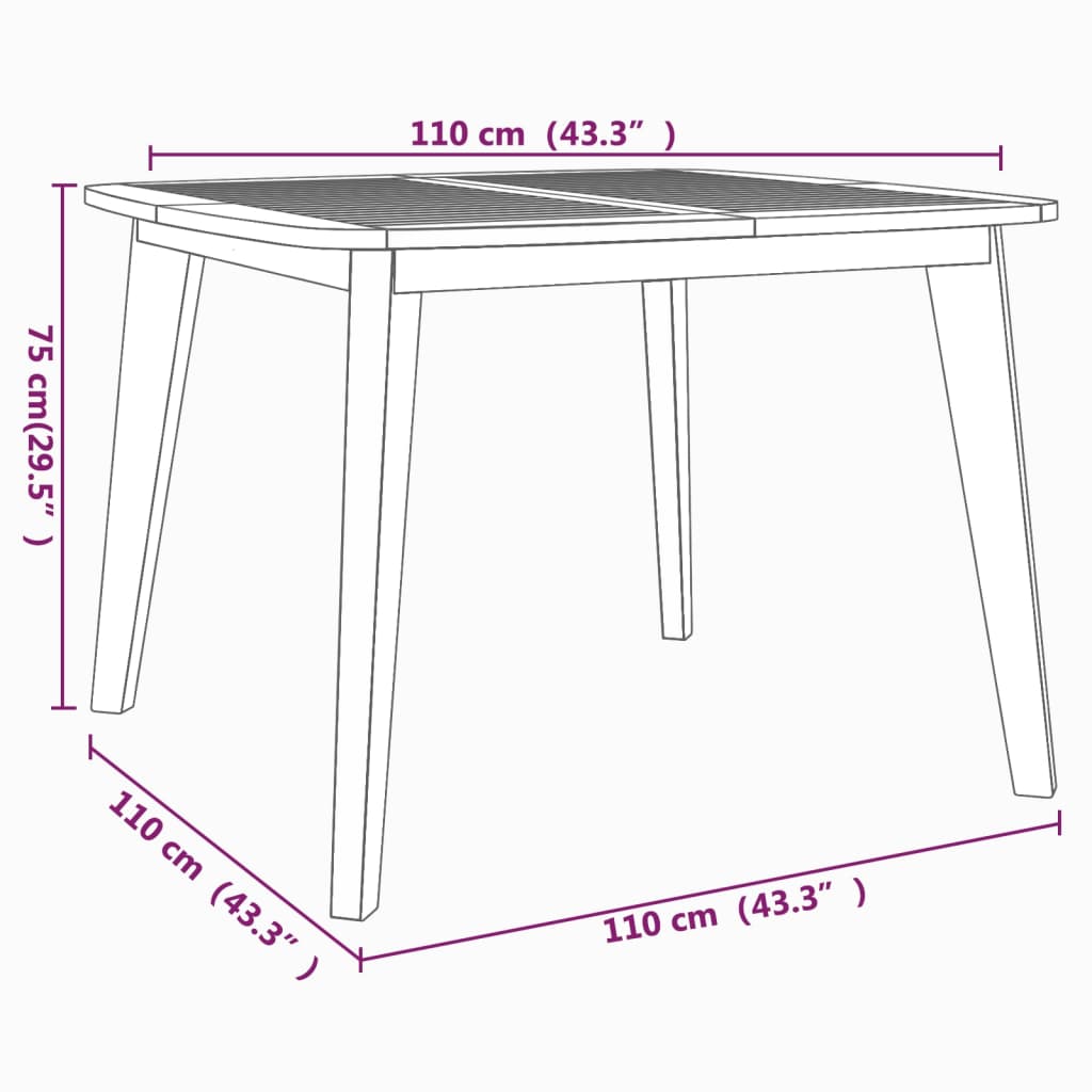 vidaXL 5 Piece Patio Dining Set Solid Wood Acacia