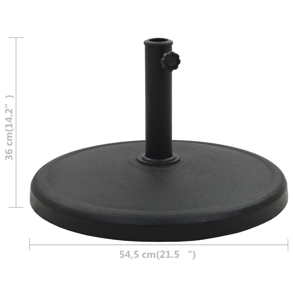 vidaXL Parasol Base Round Polyresin 41.9 lb Black