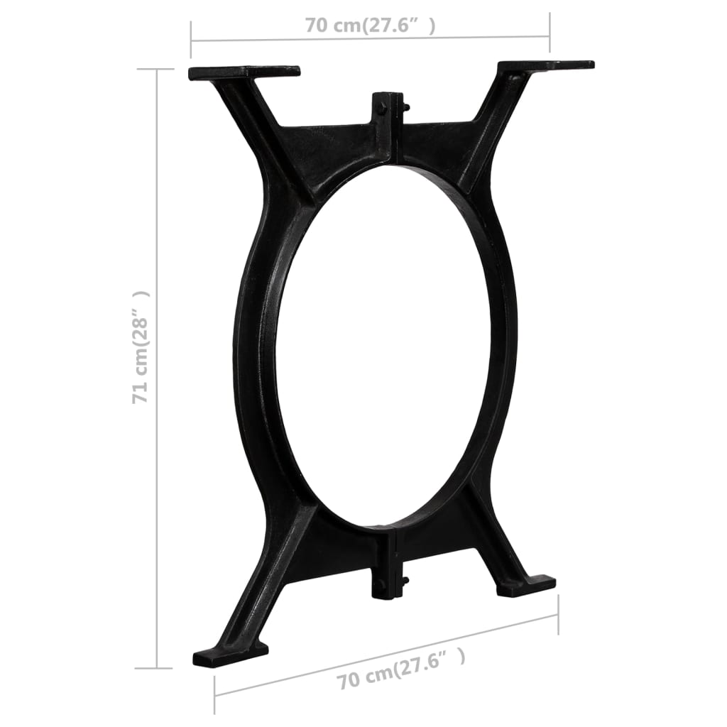 vidaXL Dining Table Legs 2 pcs O-Frame Cast Iron