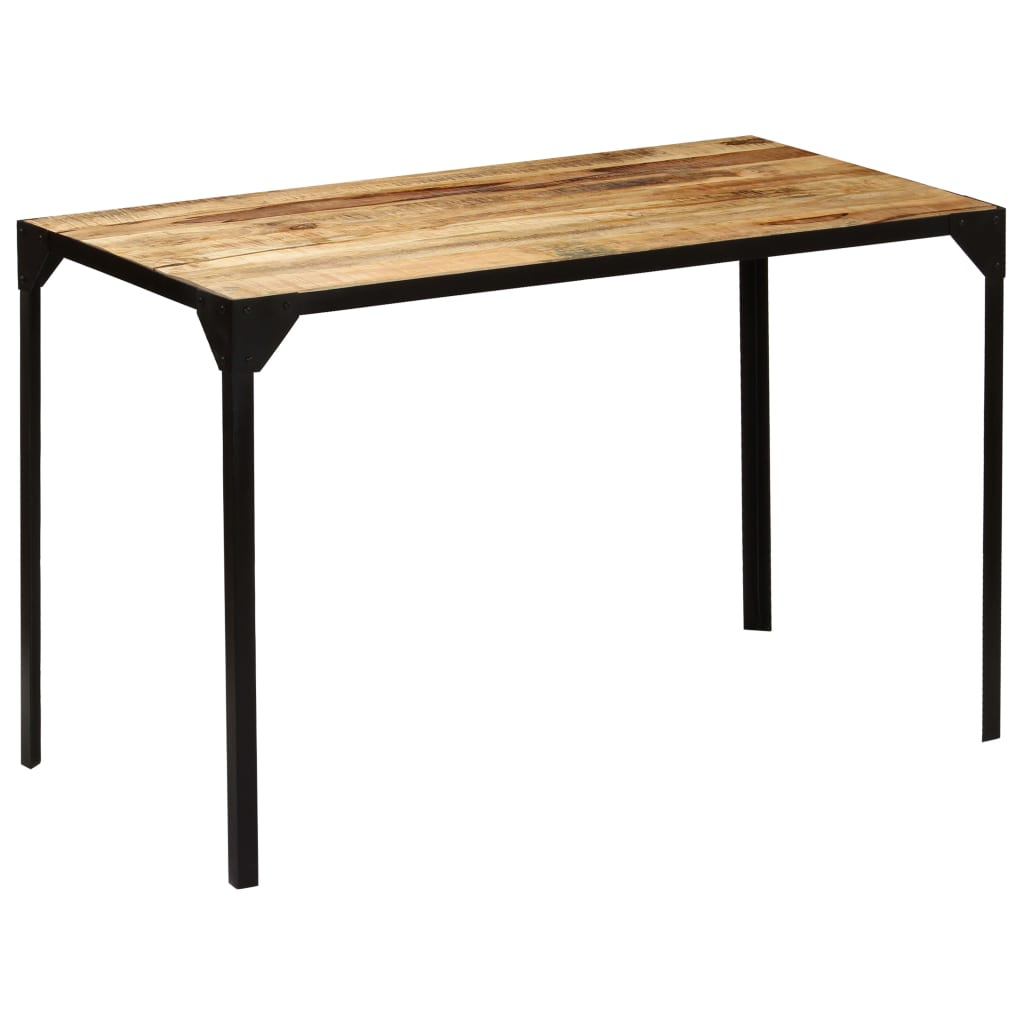 vidaXL Dining Table Solid Rough Mango Wood and Steel 47.2"