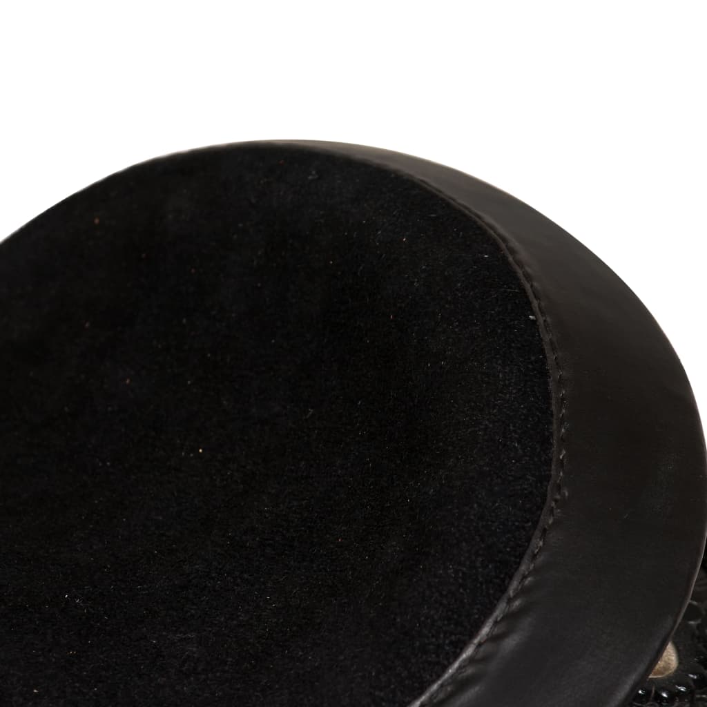 vidaXL Western Saddle, Headstall&Breast Collar Real Leather 15" Black