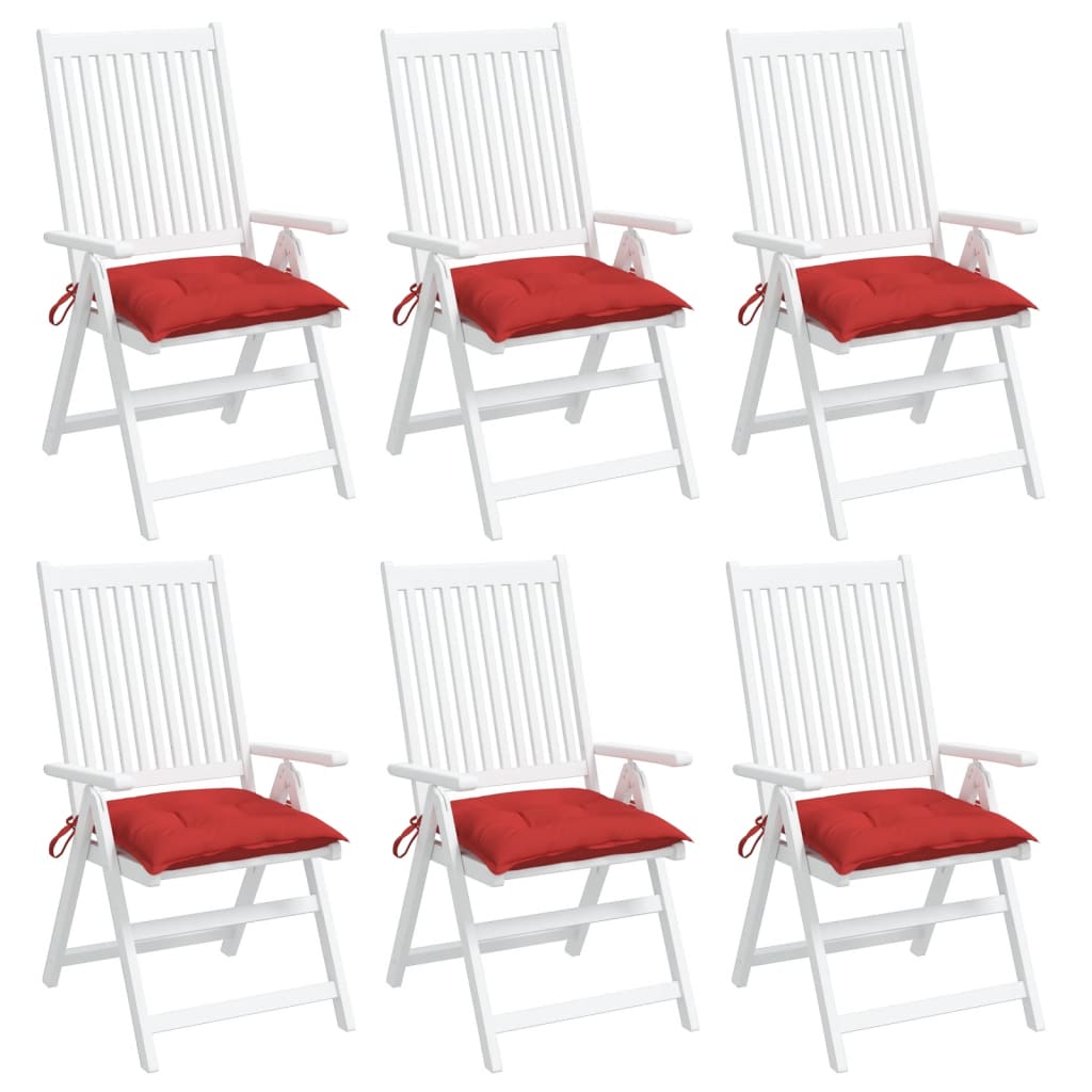vidaXL Chair Cushions 6 pcs Red 19.7"x19.7"x2.8" Oxford Fabric