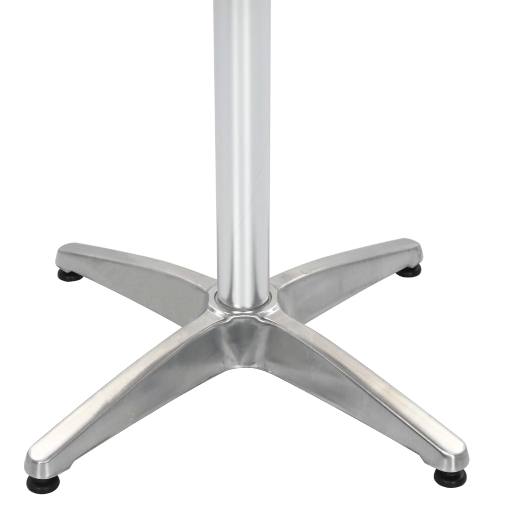 vidaXL Patio Table Silver 23.6"x23.6"x27.6" Aluminum and WPC