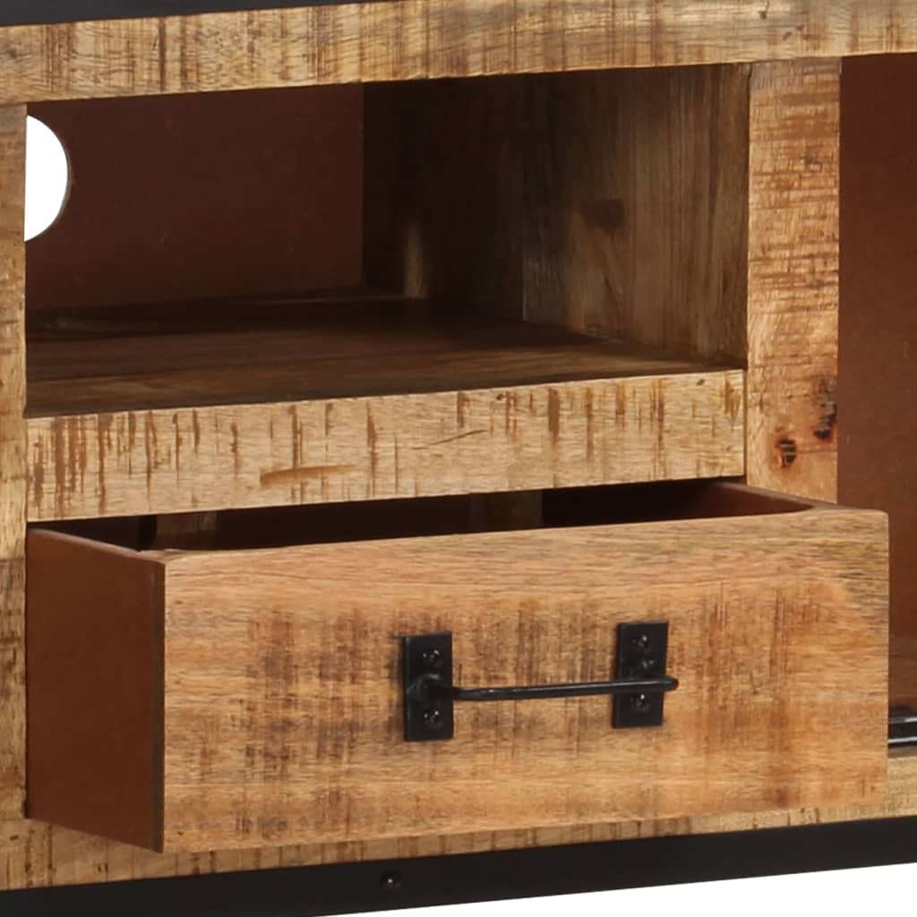 vidaXL TV Cabinet 43.3"x12.2"x18.1" Rough Mango Wood