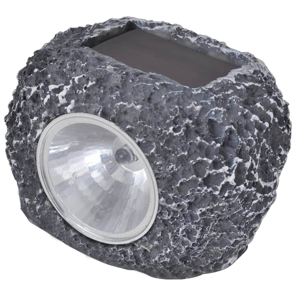 vidaXL Outdoor Solar Powered LED Spotlight Stone Shape 12 pcs