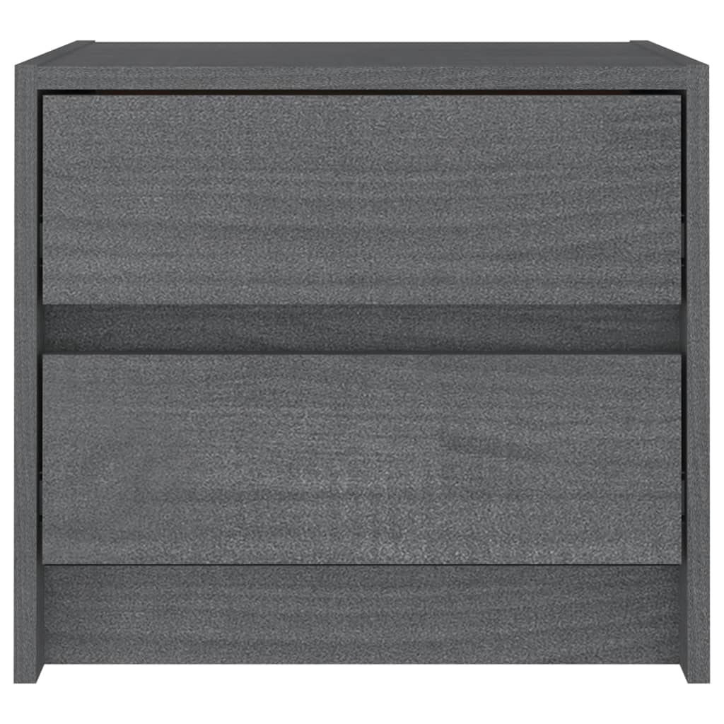 vidaXL Bedside Cabinets 2 pcs Gray 15.7"x12"x14" Solid Wood Pine