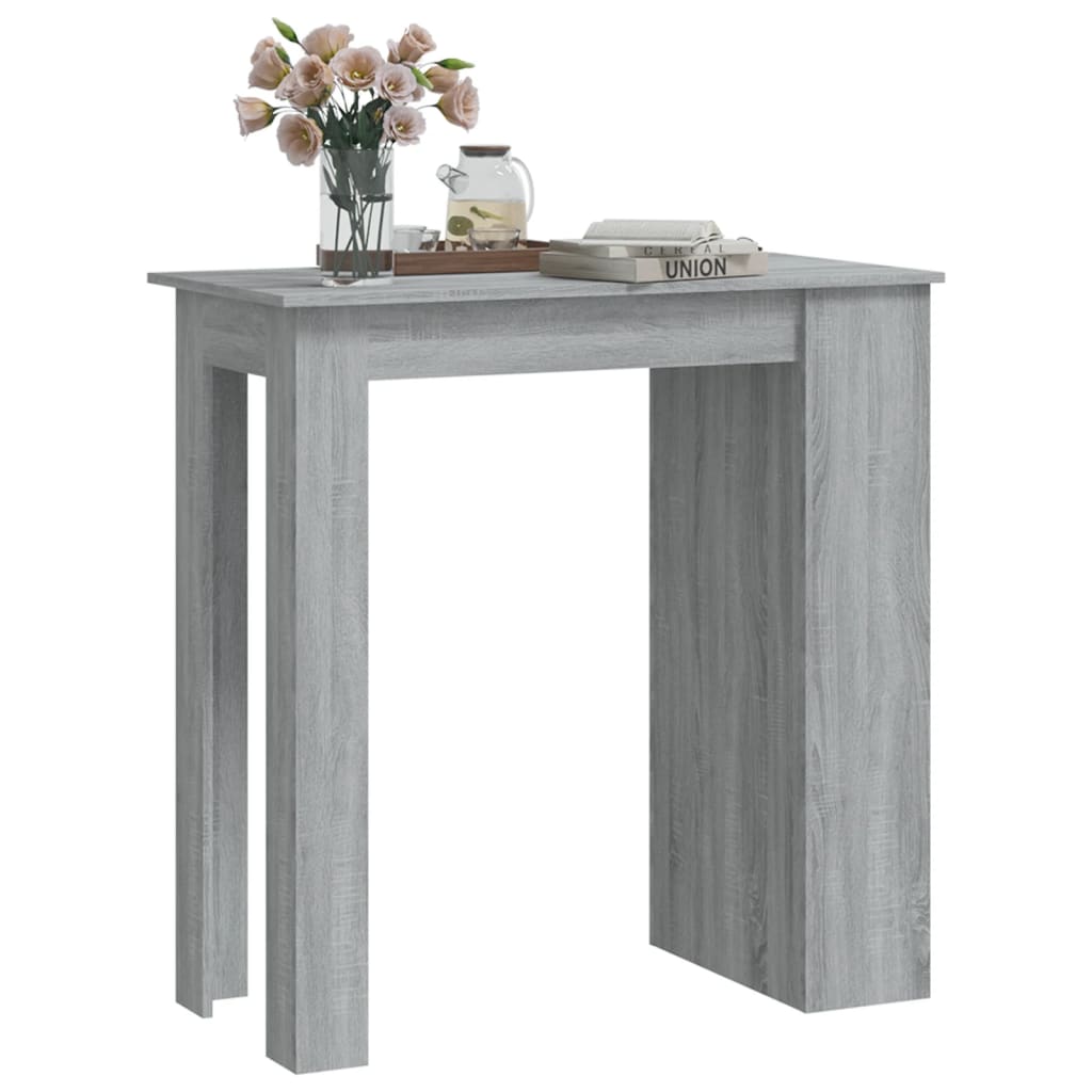 vidaXL Bar Table with Storage Rack Gray Sonoma 40.2"x19.7"x40.7" Engineered Wood