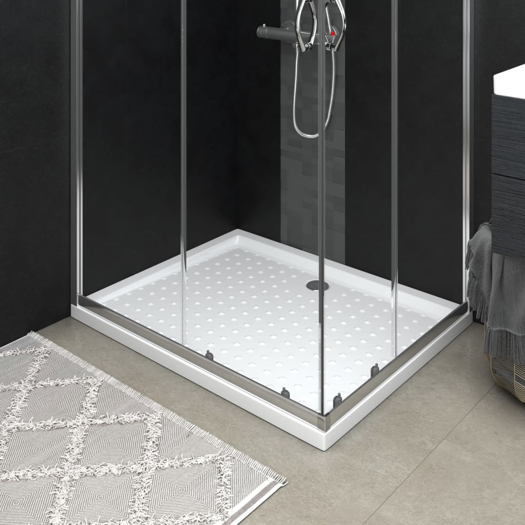 vidaXL Shower Base Tray with Dots White 31.5"x39.4"x1.6" ABS