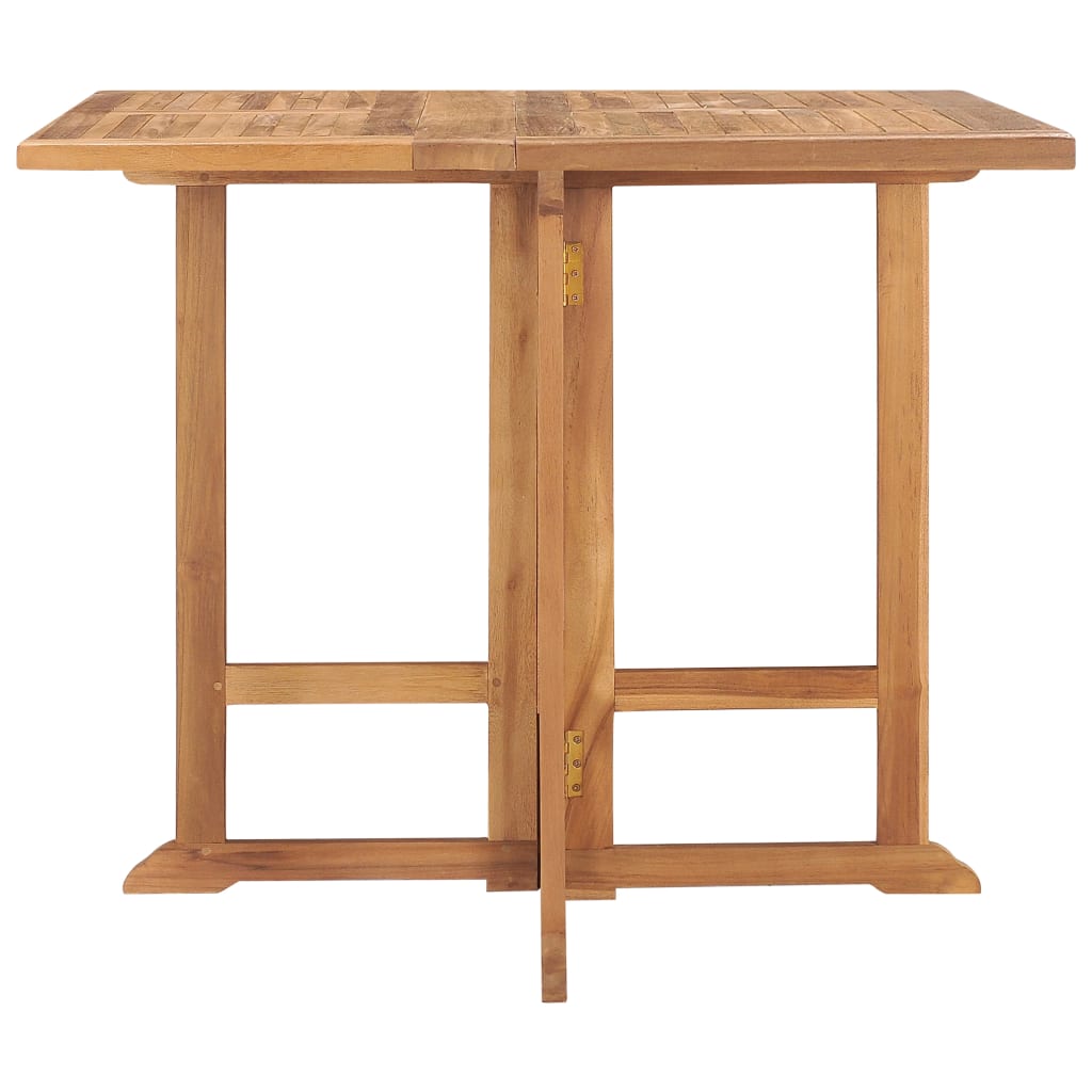 vidaXL Folding Patio Dining Table 35.4"x35.4"x29.5" Solid Teak Wood