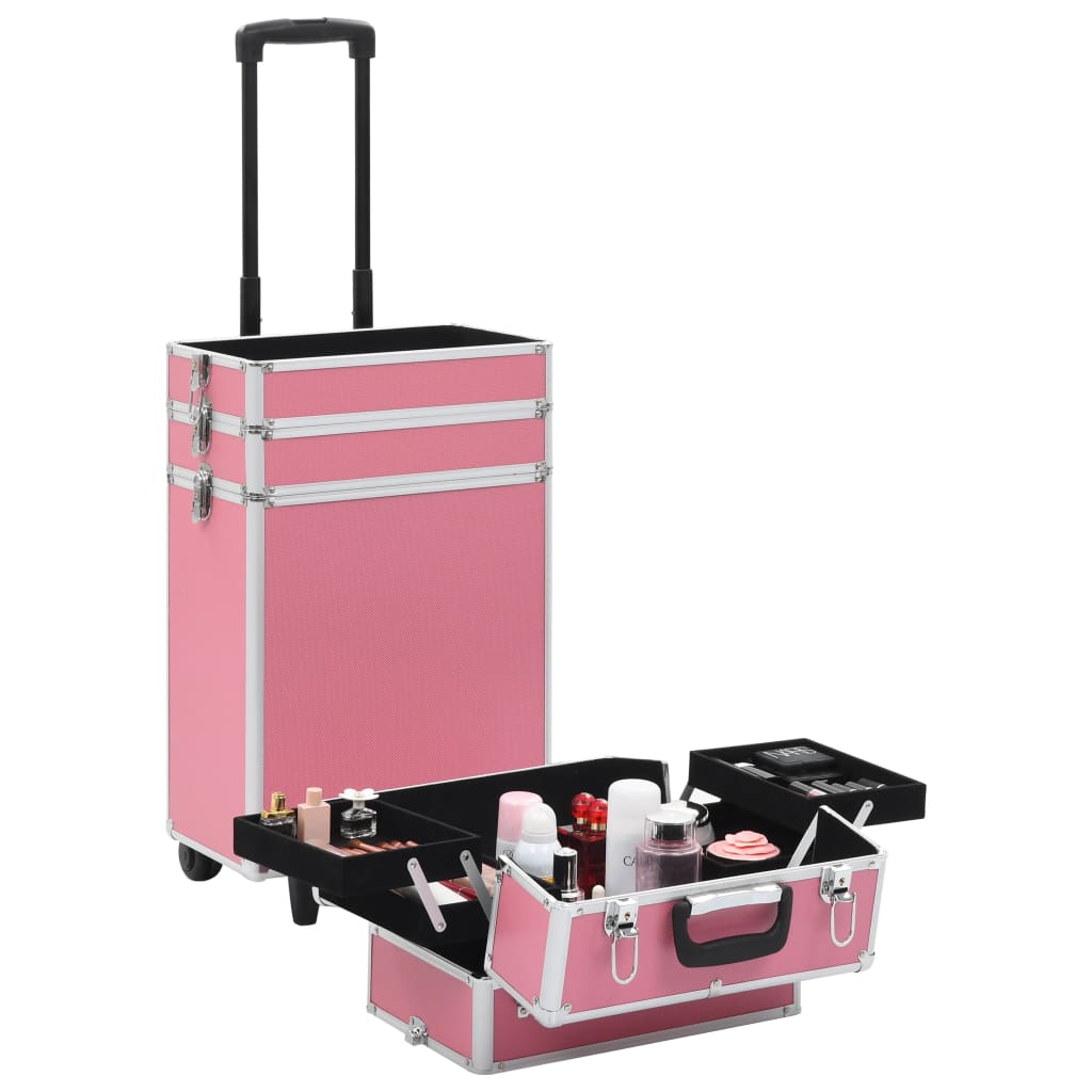 vidaXL Make-up Trolley Aluminum Pink