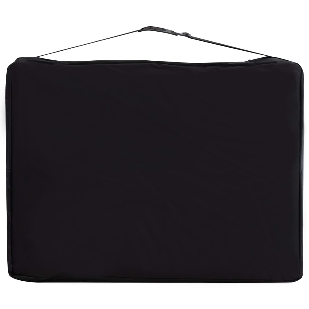 vidaXL 3-Zone Foldable Massage Table Aluminum Black and White