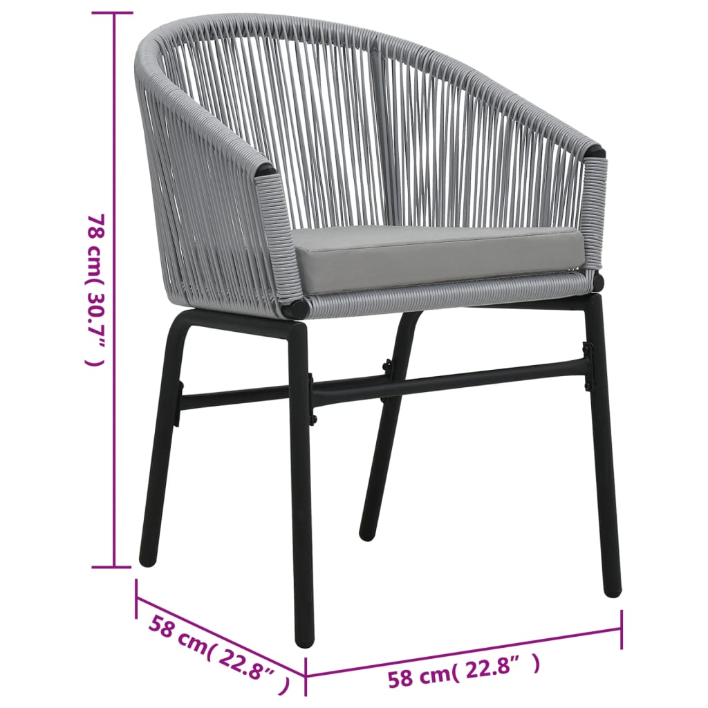 vidaXL Patio Chairs 2 pcs Anthracite PVC Rattan