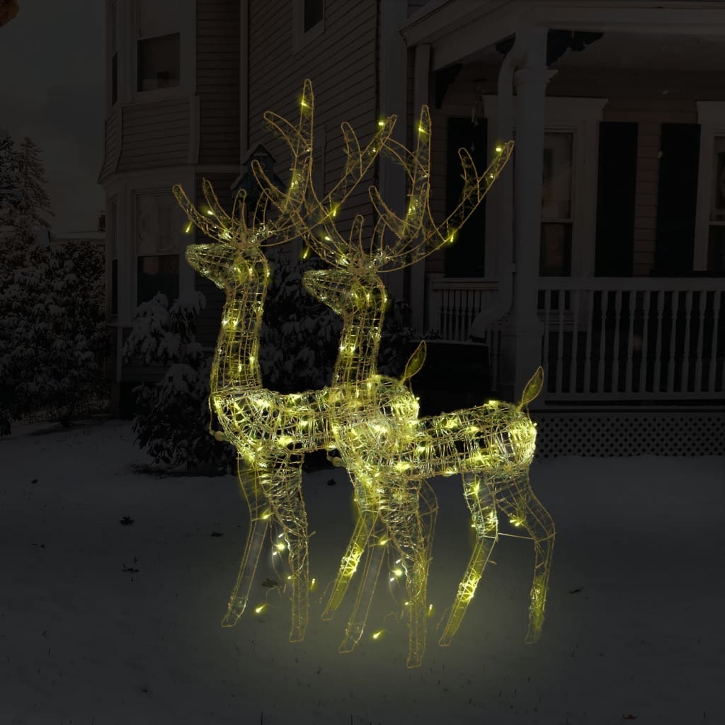 vidaXL Acrylic Reindeer Christmas Decorations 2 pcs 47.2" Warm White