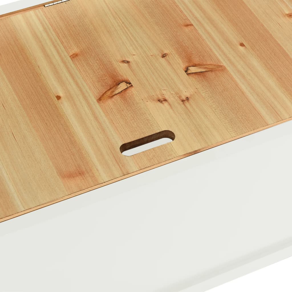 vidaXL Bench White 42.1"x17.7"x29.7" Solid Wood Fir