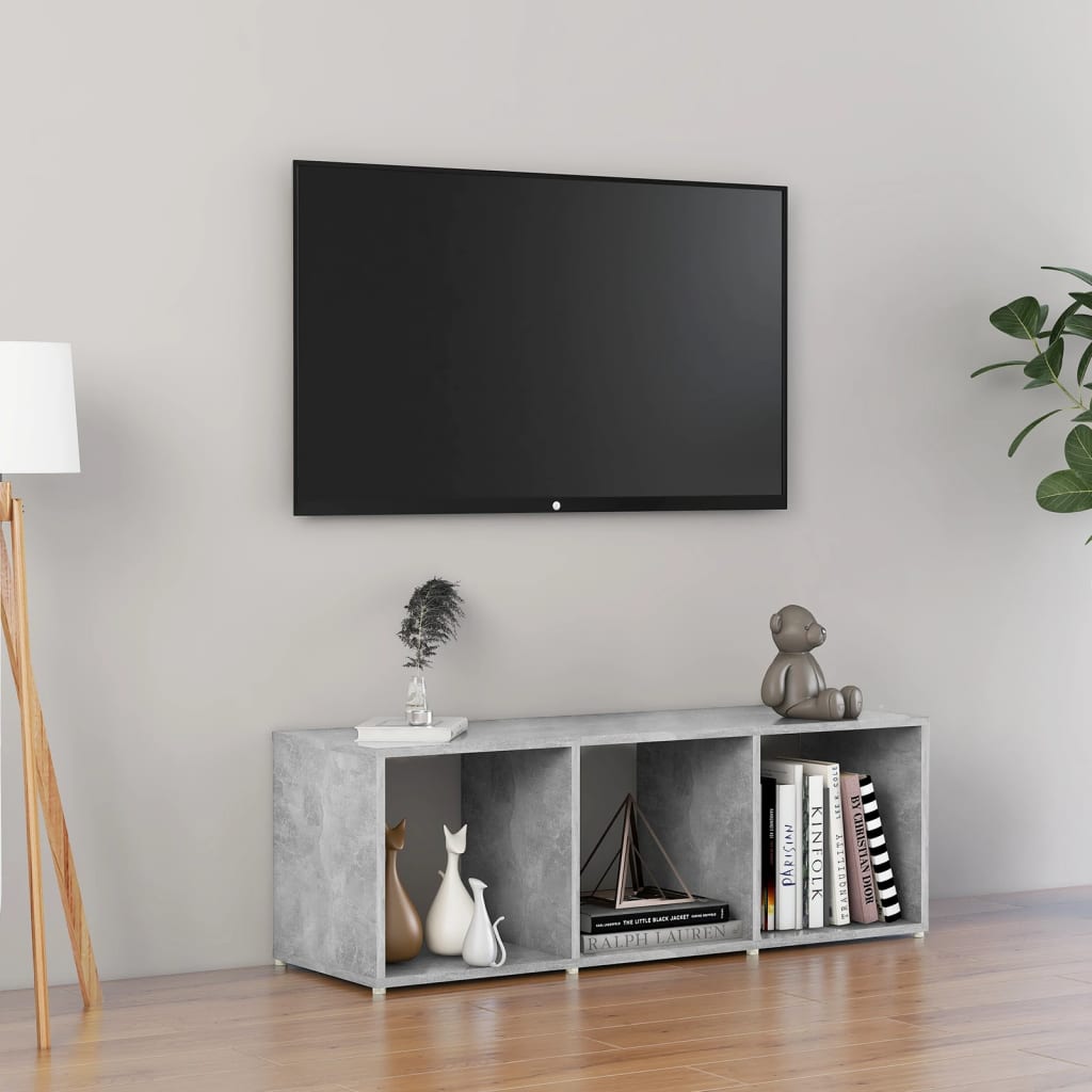 vidaXL TV Cabinet Concrete Gray 42.1"x13.8"x14.6" Engineered Wood