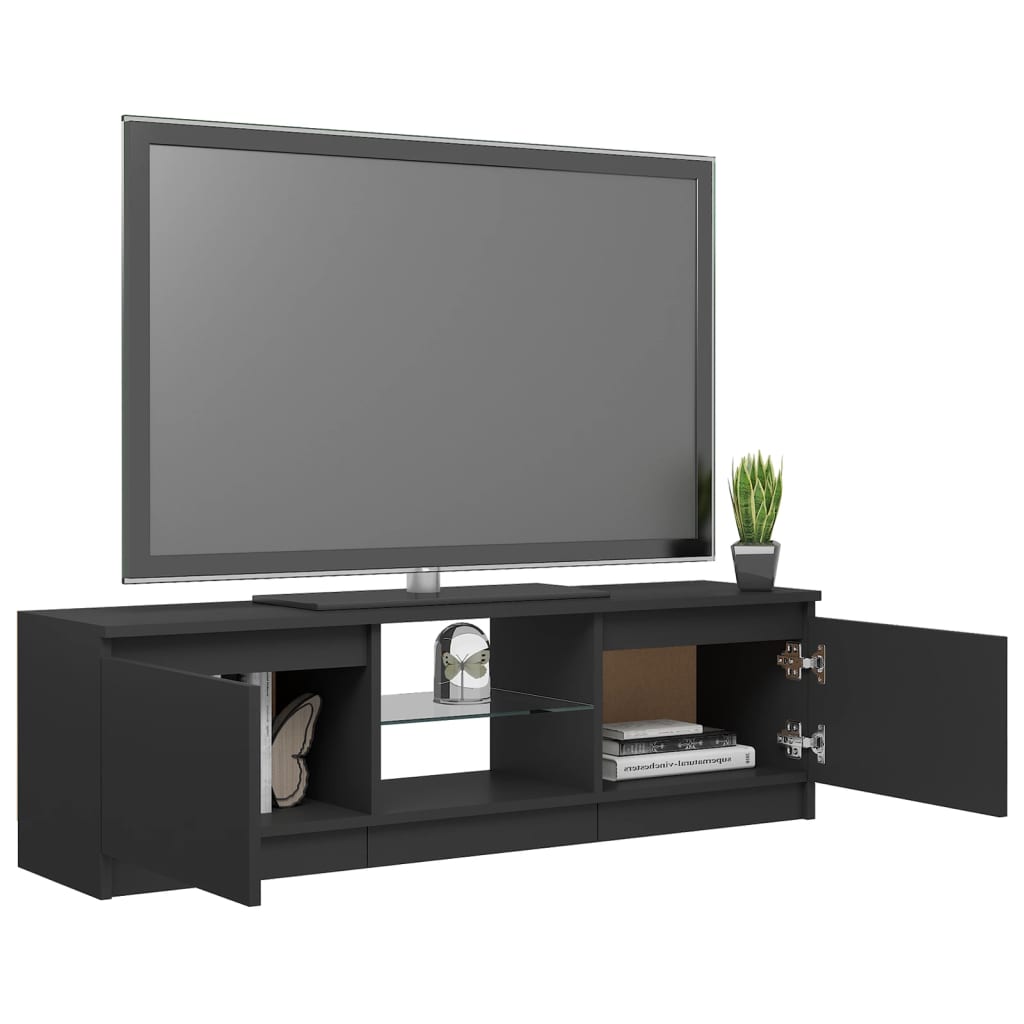 vidaXL TV Cabinet with LED Lights Gray 47.2"x12"x14"