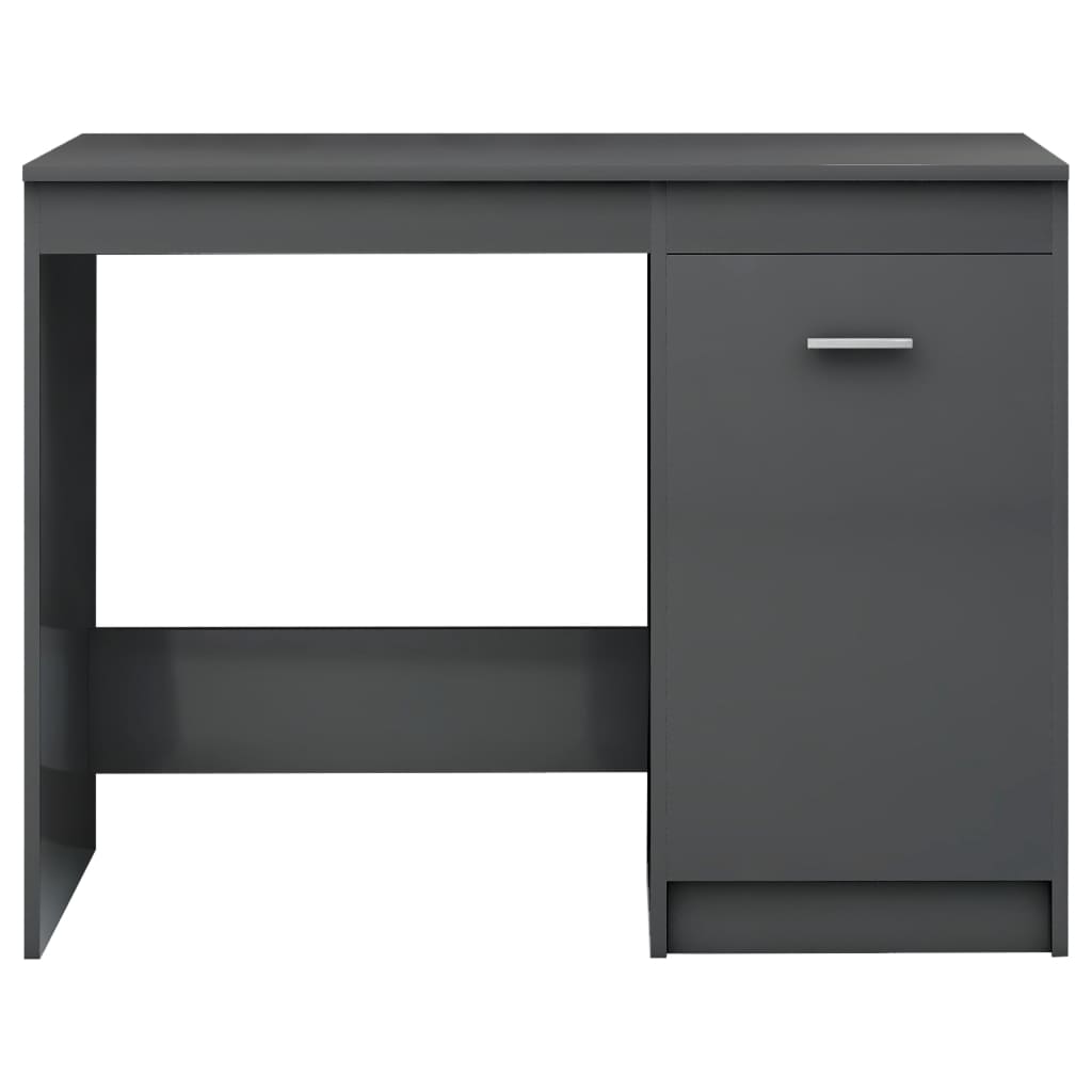 vidaXL Desk High Gloss Gray 39.4"x19.7"x29.9" Engineered Wood