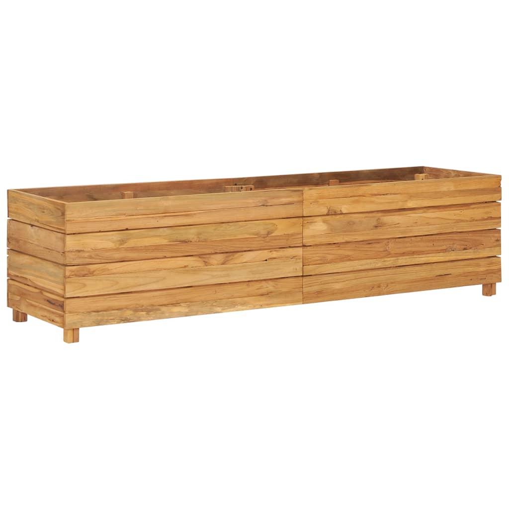 vidaXL Raised Bed 59.1"x15.7"x15" Solid Wood Teak and Steel