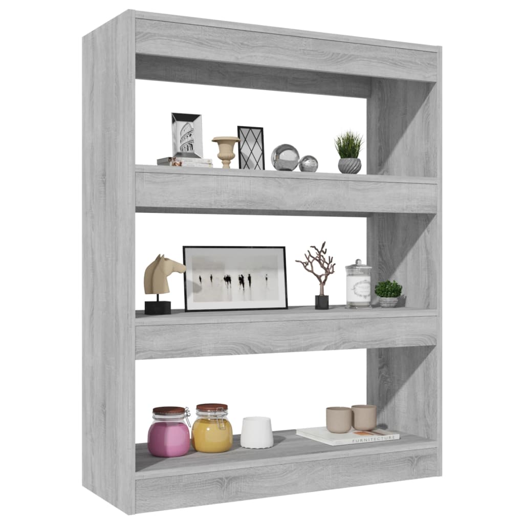 vidaXL Book Cabinet/Room Divider Gray Sonoma 31.5"x11.8"x40.6" Engineered wood