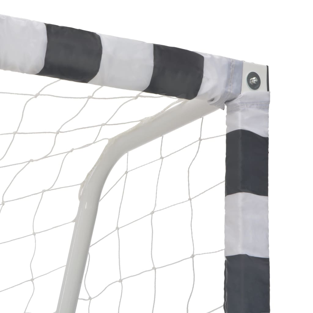 vidaXL Soccer Goal 118.1"x63"x35.4" Metal Black and White