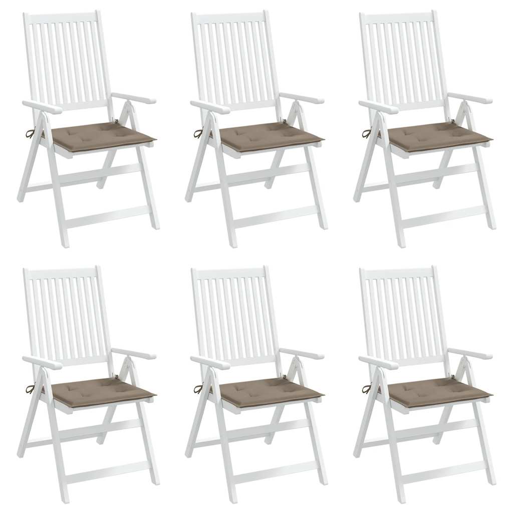 vidaXL Garden Chair Cushions 6 pcs Taupe 15.7"x15.7"x1.2" Fabric