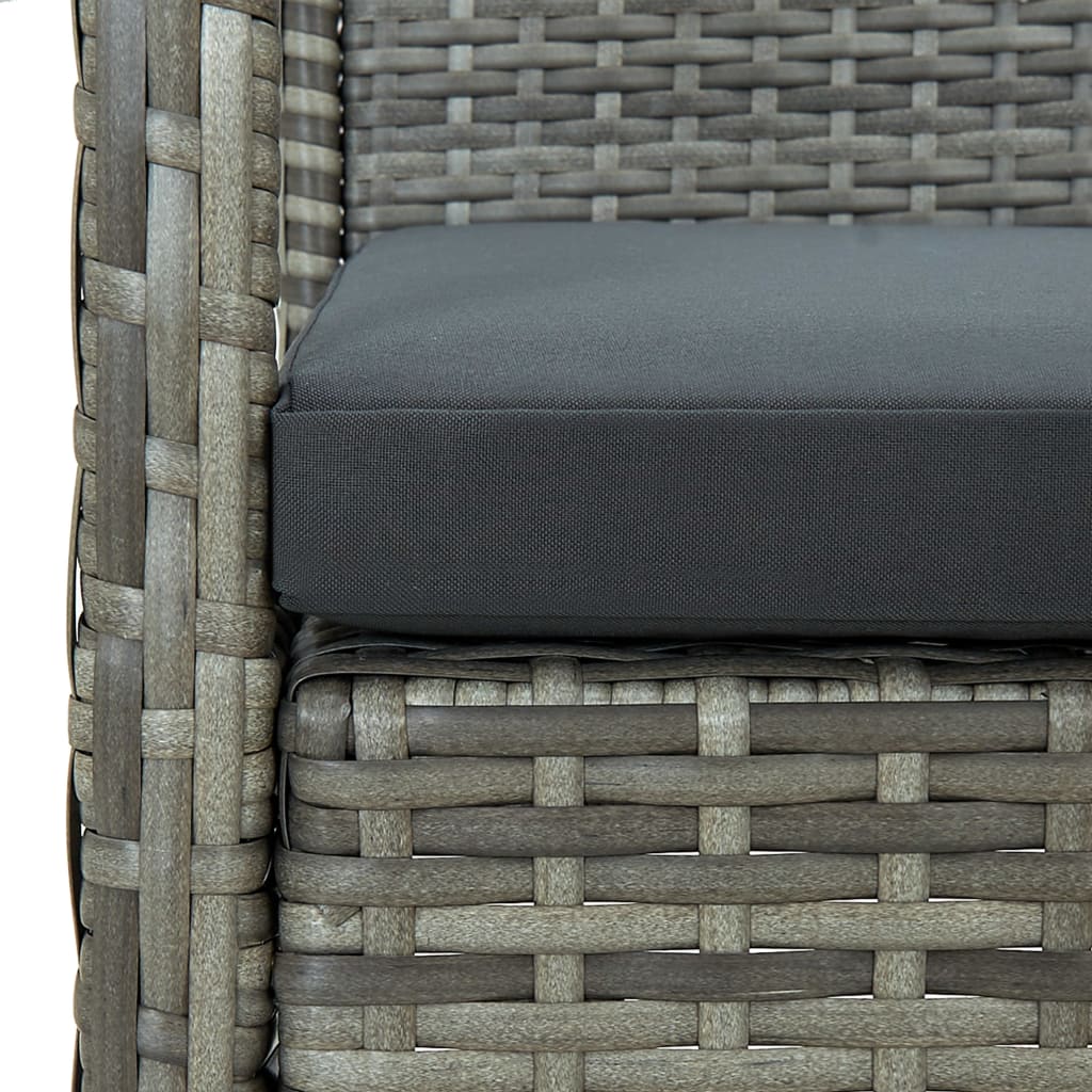 vidaXL Patio Chair with Cushion Poly Rattan Gray