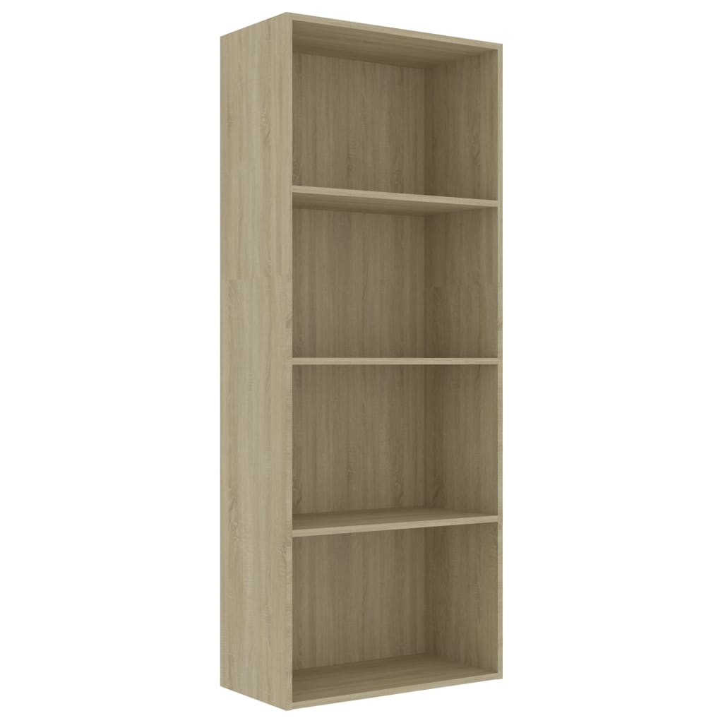 vidaXL 4-Tier Book Cabinet Sonoma Oak 23.6"x11.8"x59.6" Engineered Wood