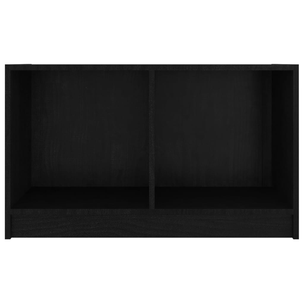 vidaXL TV Stand Black 27.6"x13"x16.5" Solid Wood Pine
