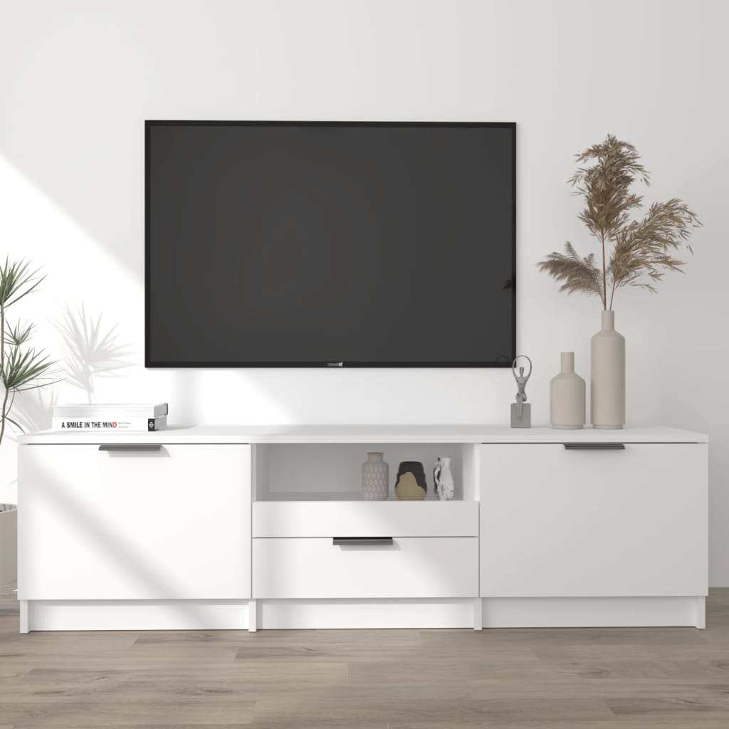 vidaXL TV Cabinet White 55.1"x13.8"x15.7" Engineered Wood