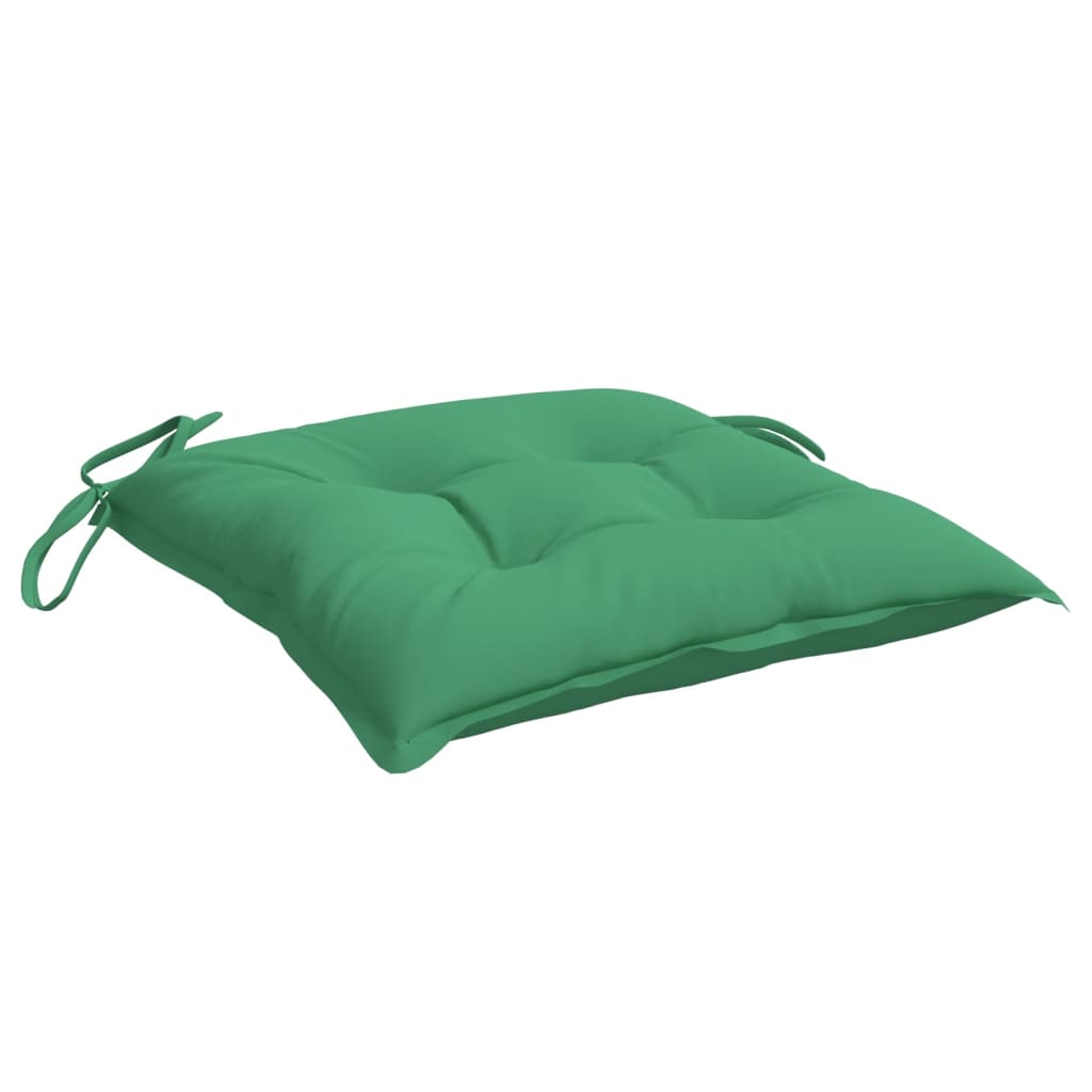 vidaXL Chair Cushions 2 pcs Green 19.7x19.7"x2.8" Fabric"