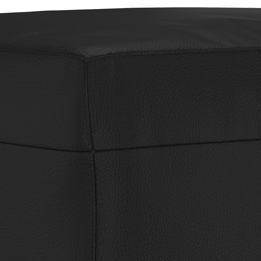 vidaXL 3 Piece Sofa Set with Pillows Black Faux Leather