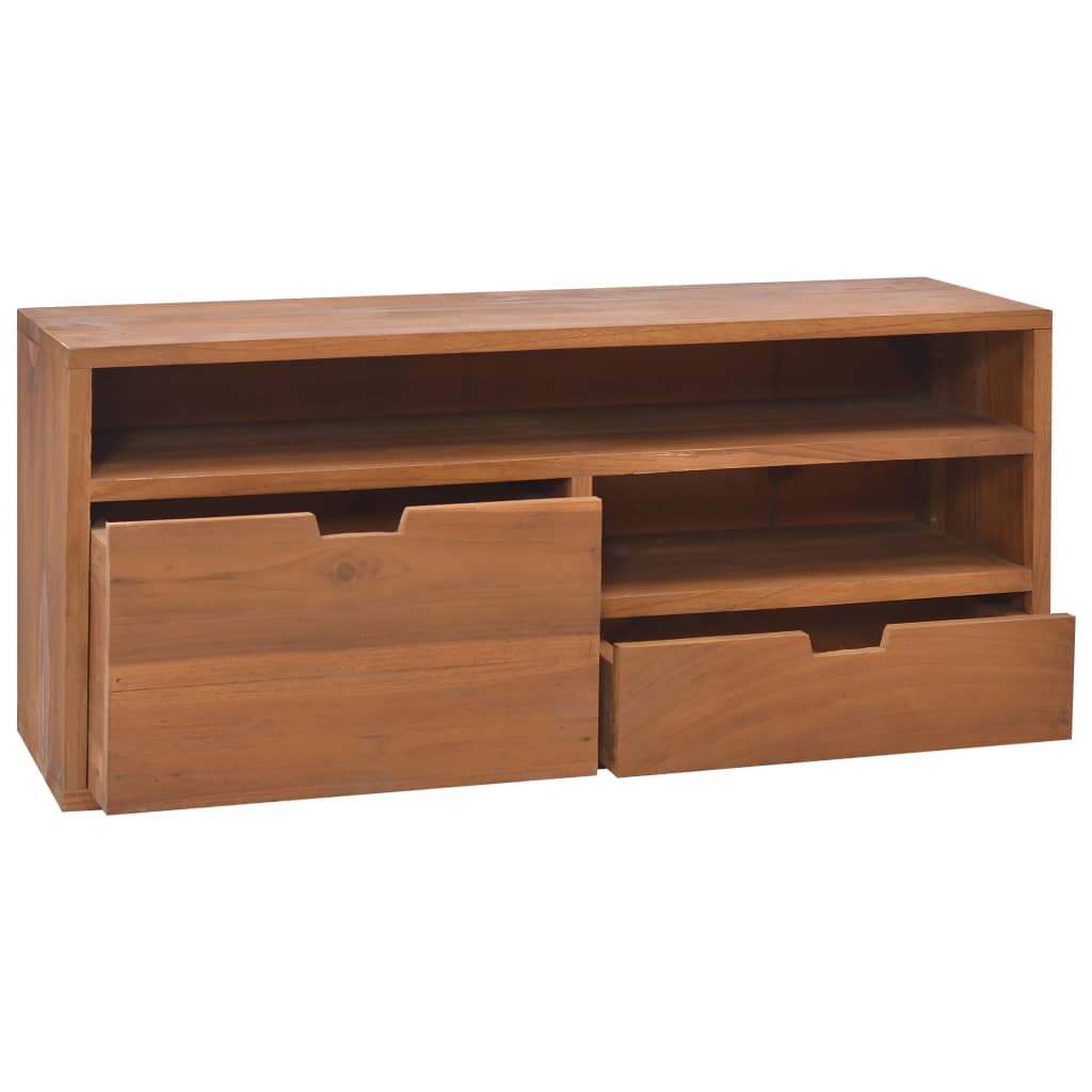vidaXL TV Cabinet 35.4"x11.8"x15.7" Solid Teak Wood
