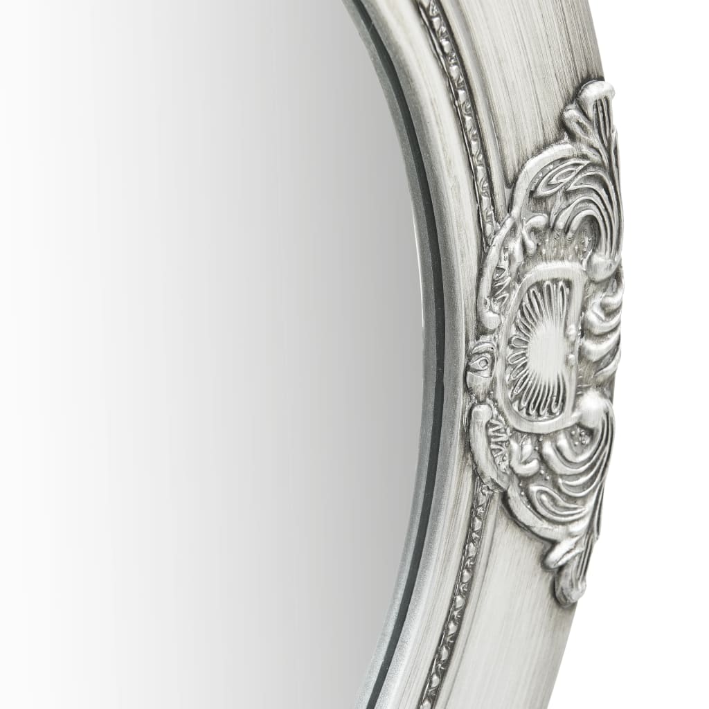 vidaXL Wall Mirror Baroque Style 19.7" Silver