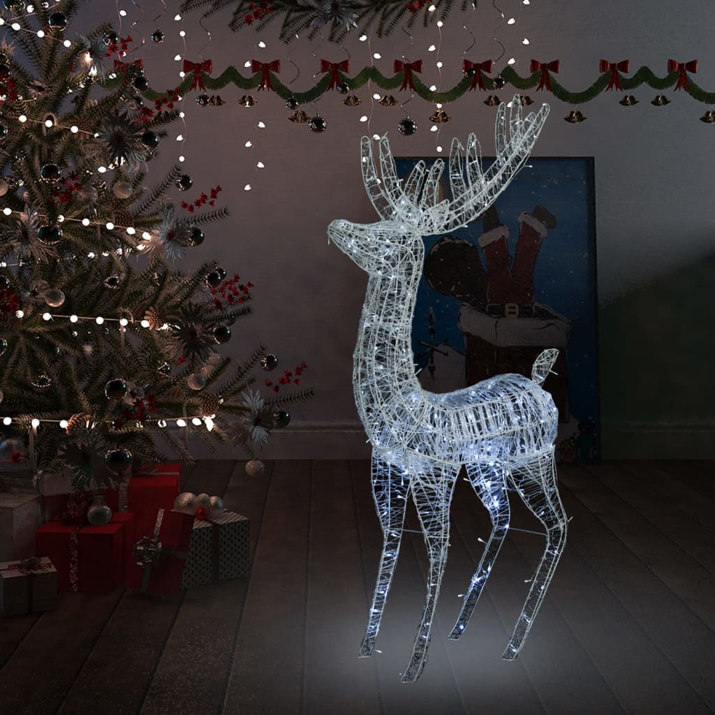 vidaXL XXL Acrylic Christmas Reindeer 250 LED 6 ft Cold white