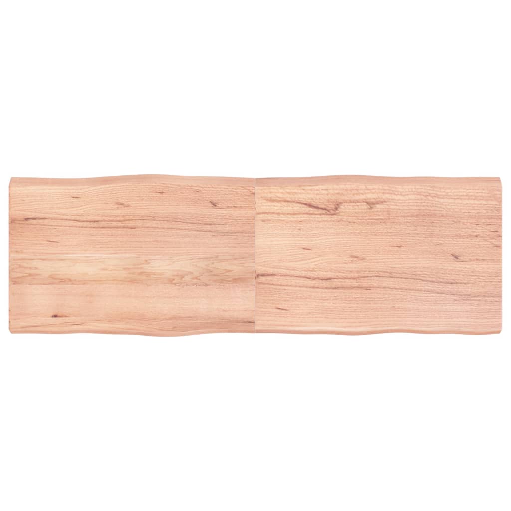 vidaXL Table Top Light Brown 6.7"x23.6"x(0.8"-2.4") Treated Solid Wood Live Edge