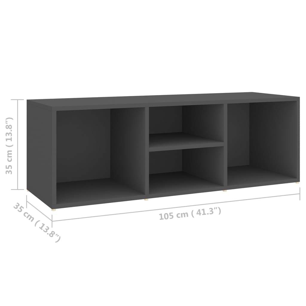 vidaXL Shoe Storage Bench Gray 41.3"x13.8"x13.8" Engineered Wood