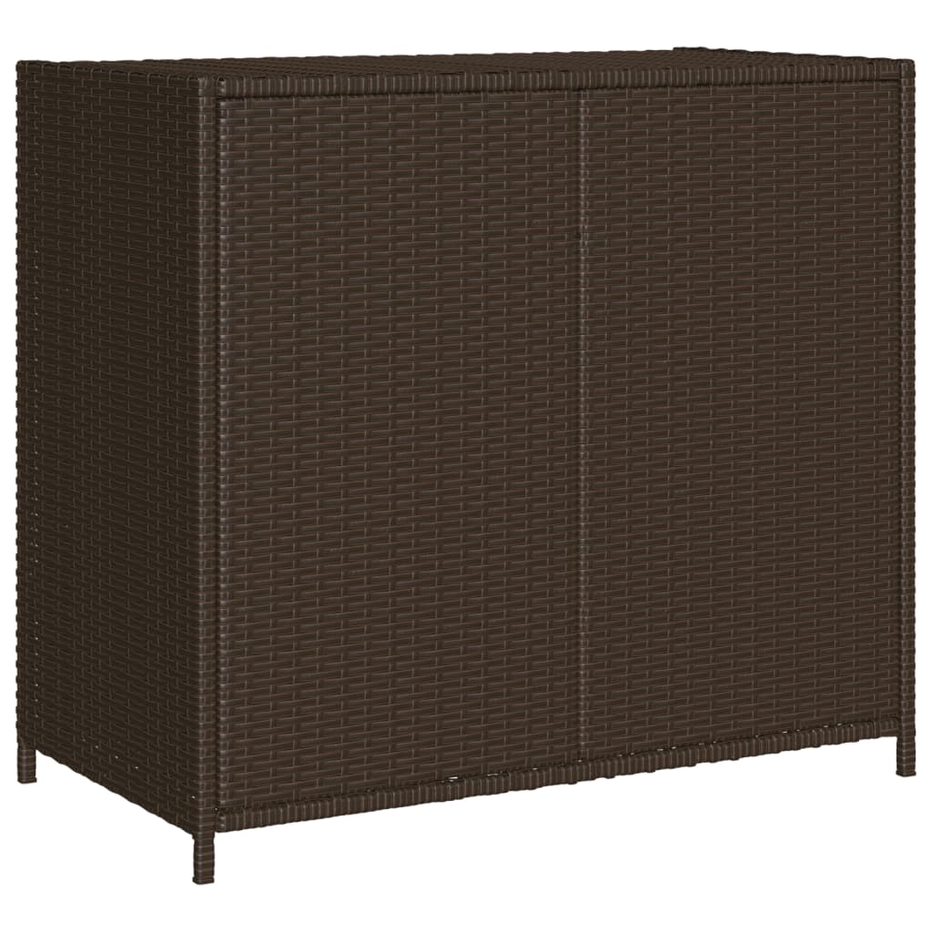 vidaXL Patio Storage Cabinet Brown 32.7"x17.7"x29.9" Poly Rattan