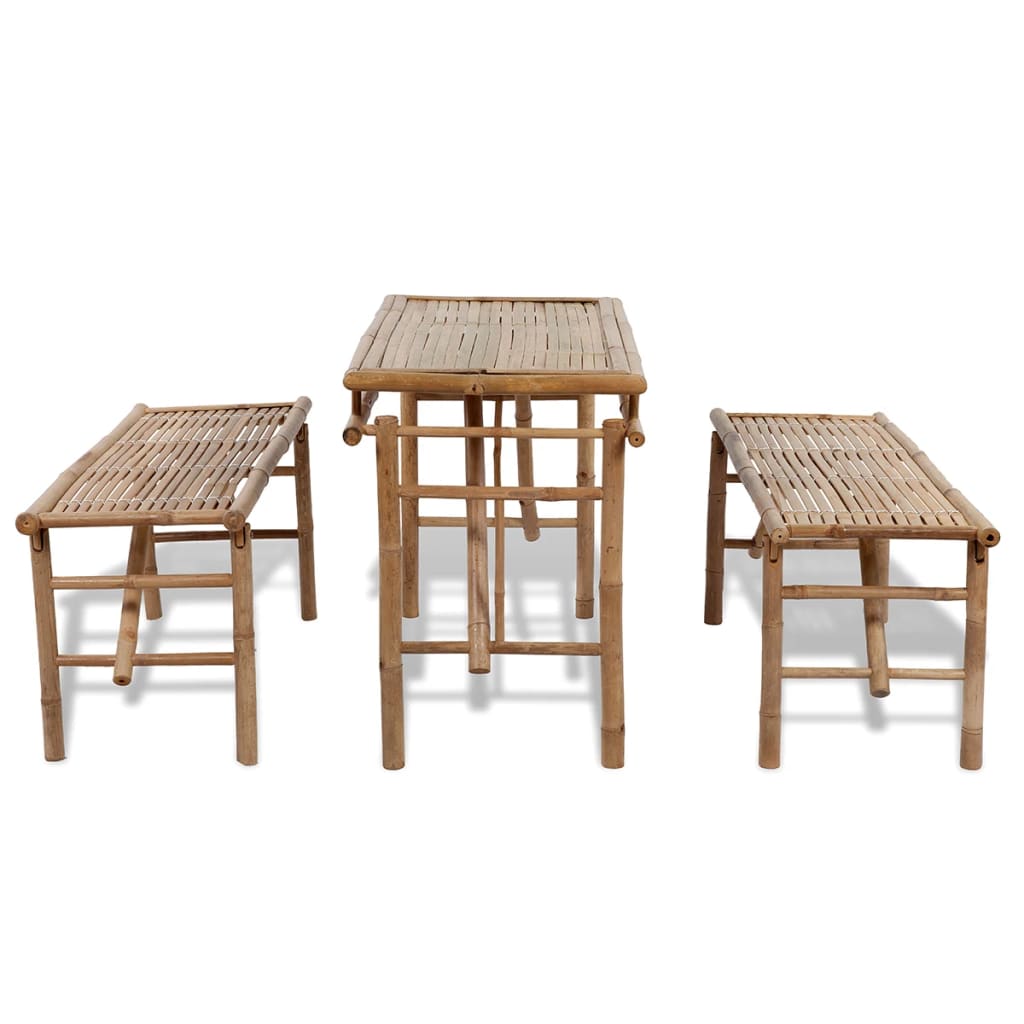 vidaXL Beer Table with 2 Benches 100 cm Bamboo