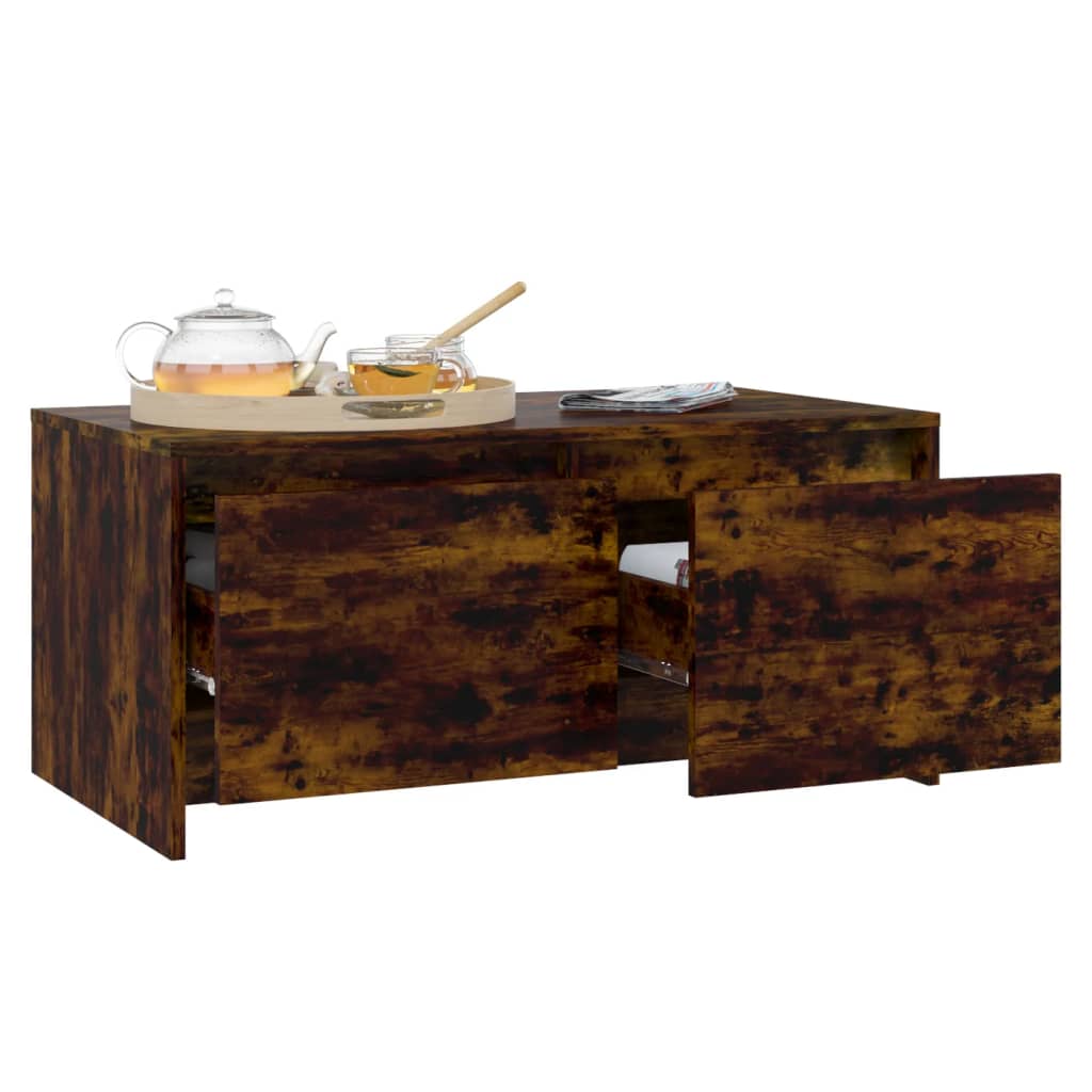 vidaXL Coffee Table Smoked Oak 35.4"x19.7"x16.3" Engineered Wood