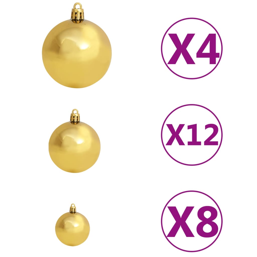 vidaXL 100 Piece Christmas Ball Set 1.2"/1.6"/2.4" Brown/Bronze/Gold