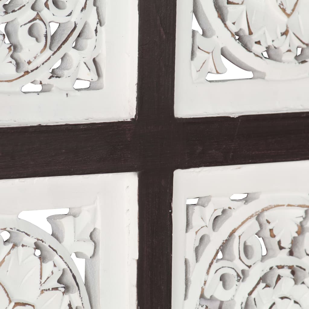 vidaXL Hand-Carved Wall Panel MDF 15.7"x15.7"x0.6" Brown and White