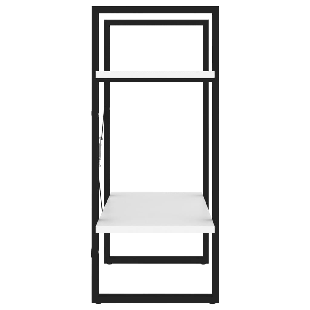 vidaXL 2-Tier Book Cabinet White 23.6"x11.8"x27.6" Engineered Wood
