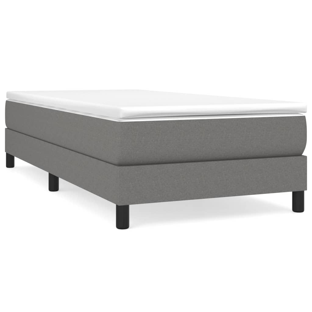 vidaXL Box Spring Bed with Mattress Dark Gray 39.4"x79.9" Twin XL Fabric
